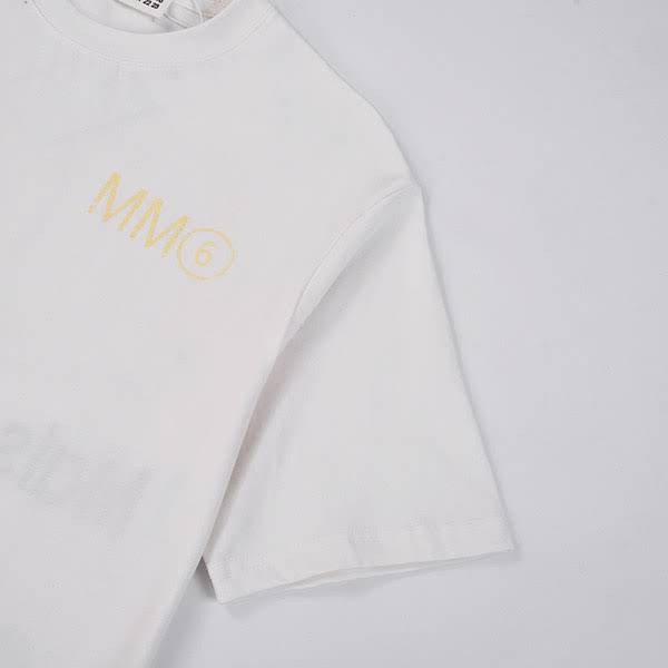 エムエムシックス ロゴプリント クルーネック 半袖Tシャツ コピー Mai46104